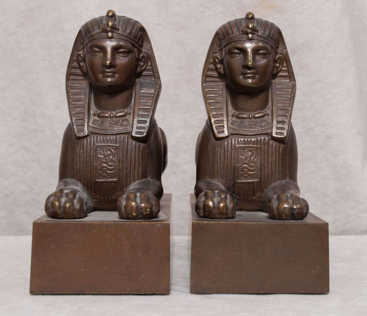 Art Deco Pair of Egyptian Revival Sphinx Bookends