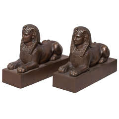 Pair of Egyptian Revival Sphinx Bookends