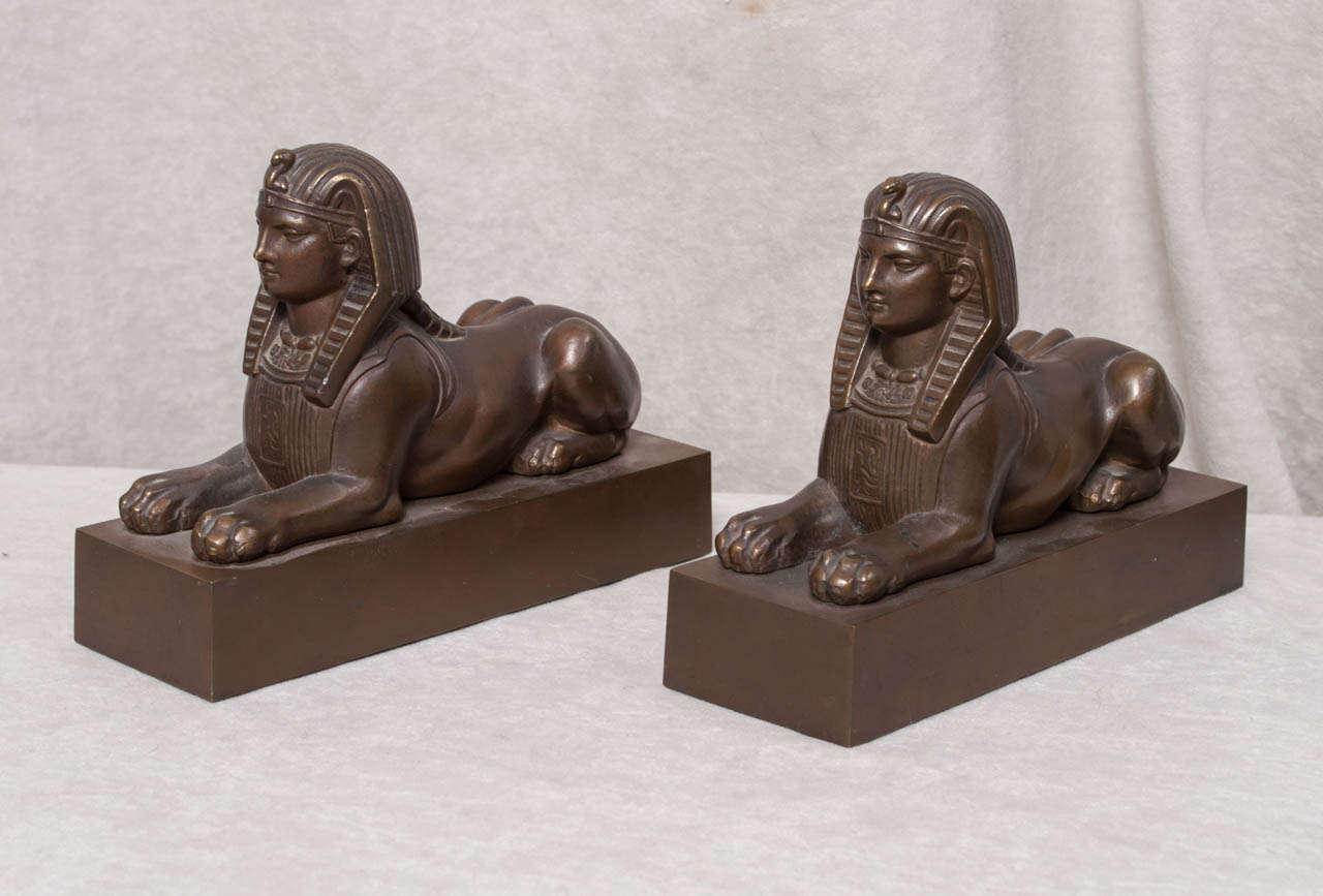 Pair of Egyptian Revival Sphinx Bookends at 1stDibs egyptian bookends