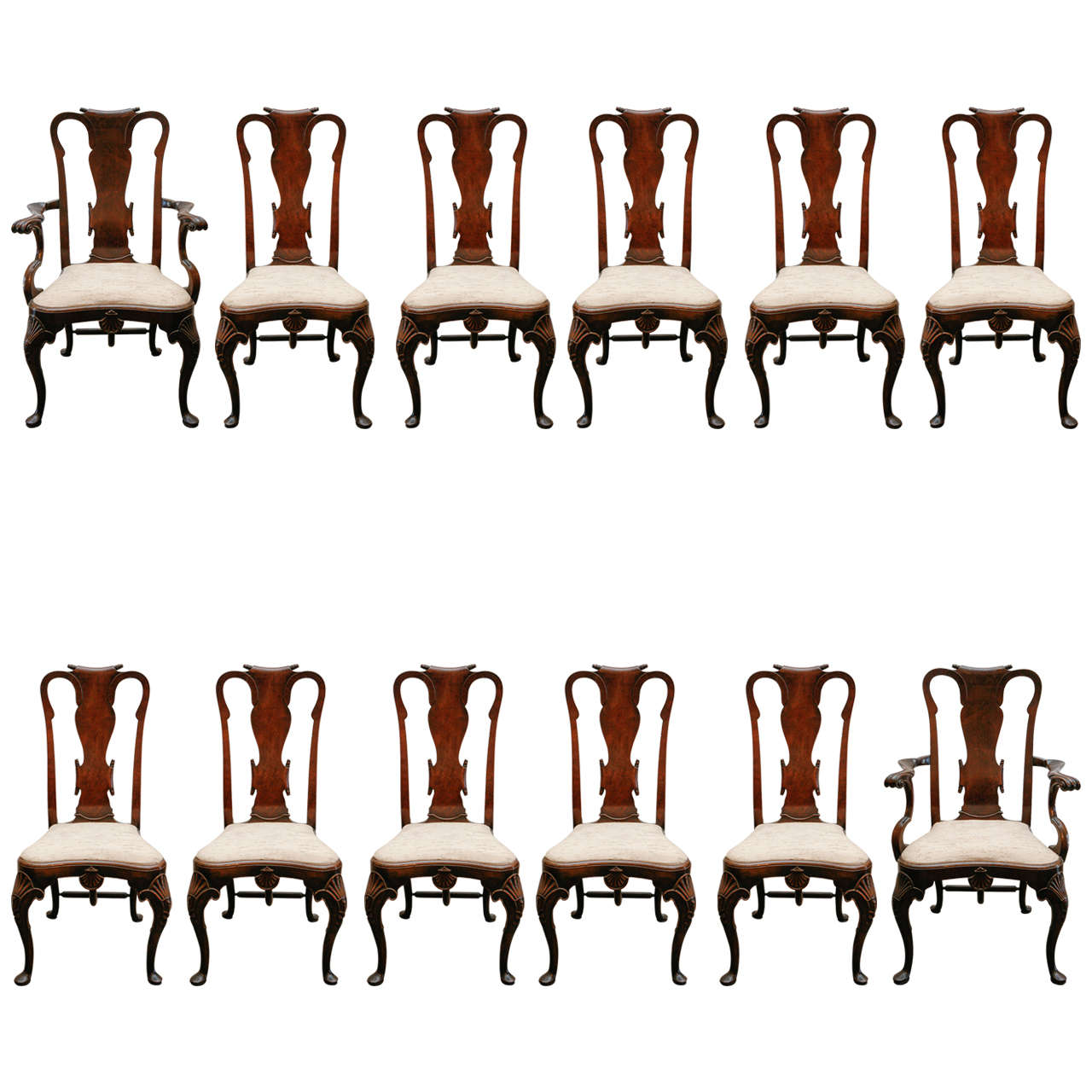 Unique Set of Turn of the Century, English Dining Chairs