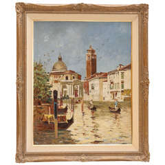 c. 1900 Oil Painting of Venice