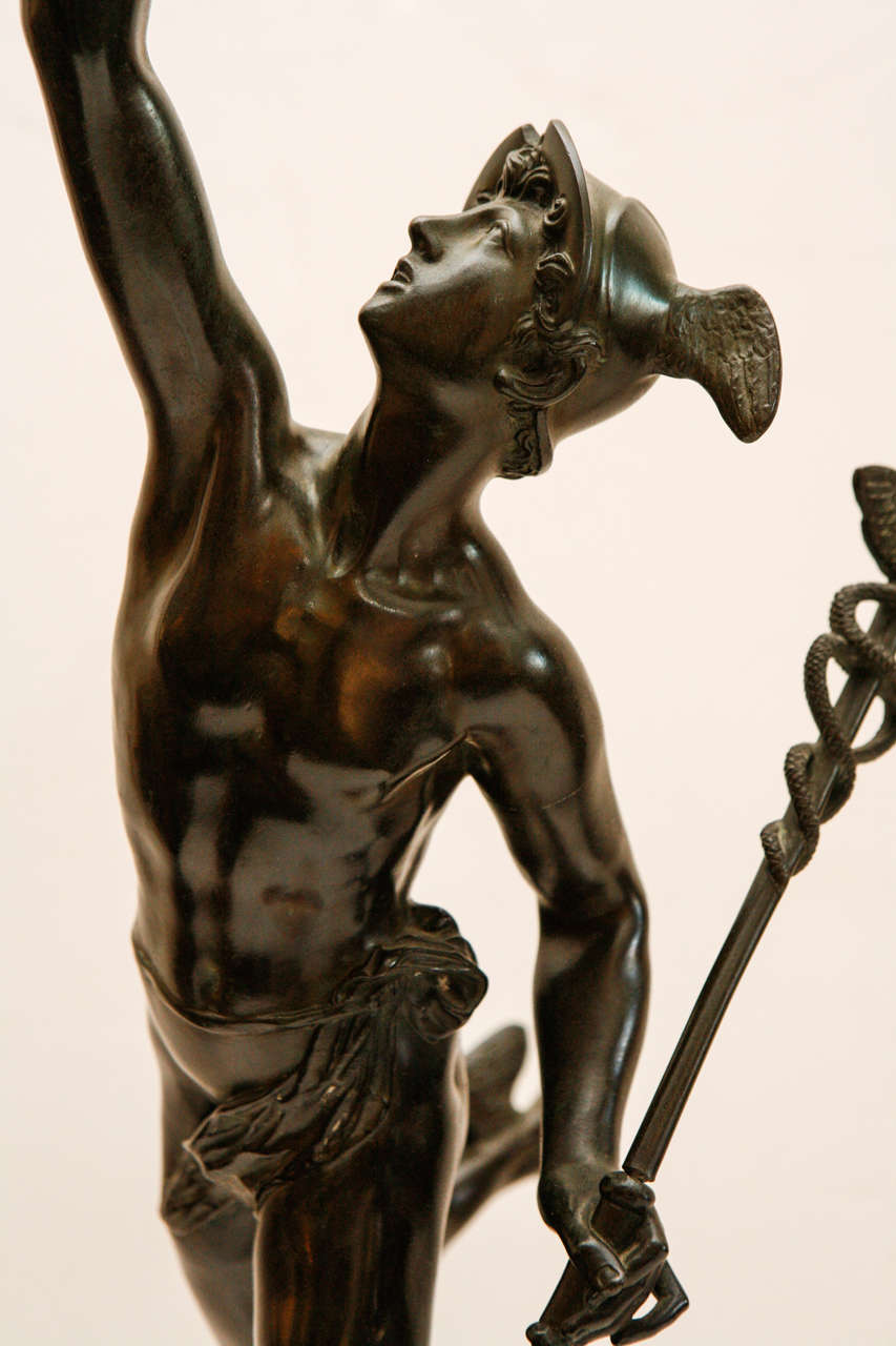 Renaissance 19th Century Winged Mercury Sculpture