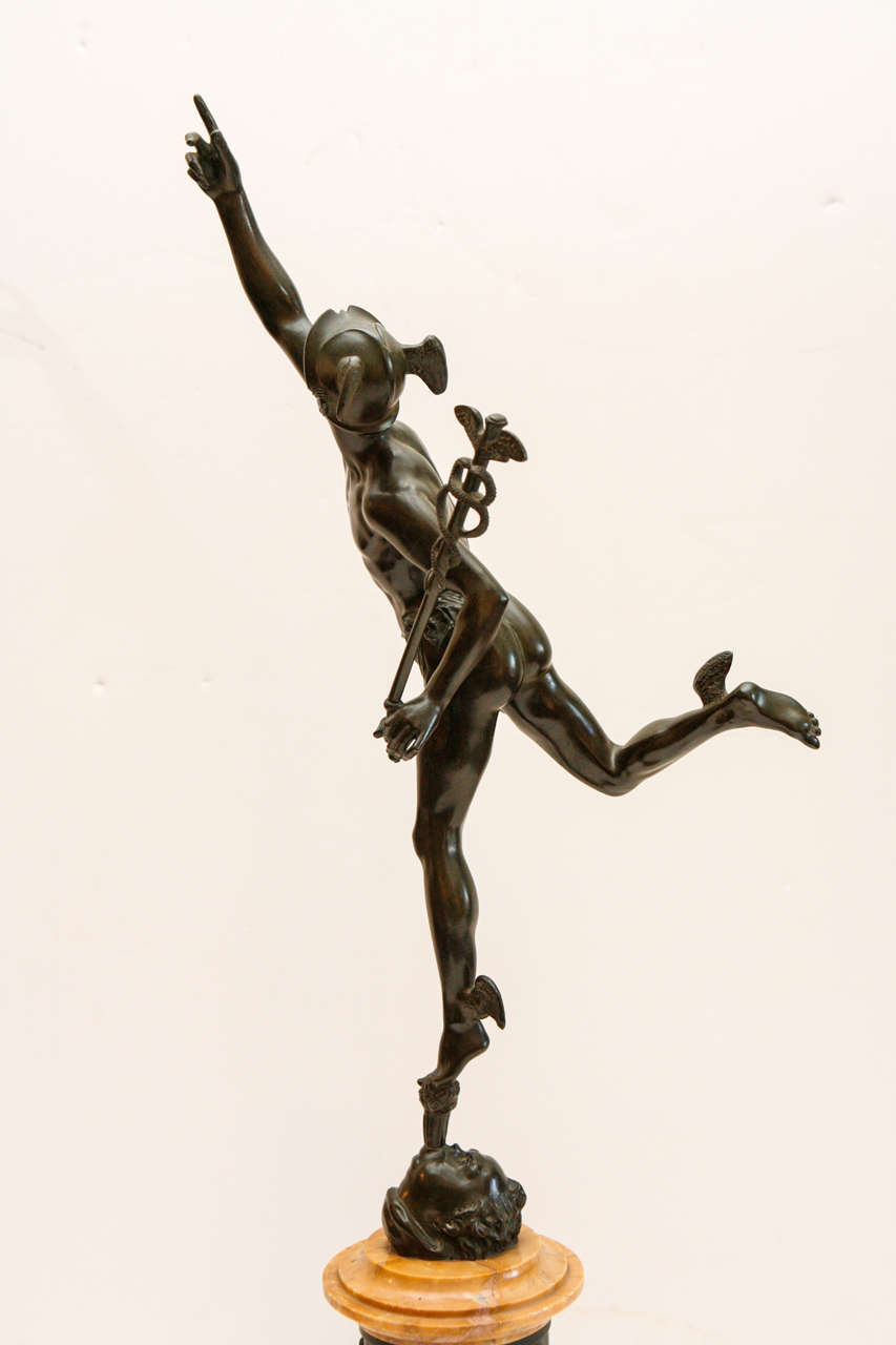 French 19th Century Winged Mercury Sculpture