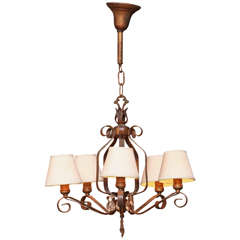 1900's French Bronze Classic Chandelier