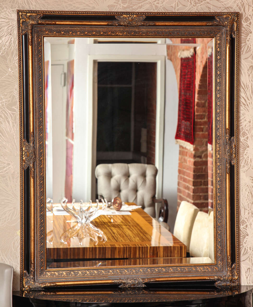 French Neoclassical Rectangular Mirror in Empire Revival Style
