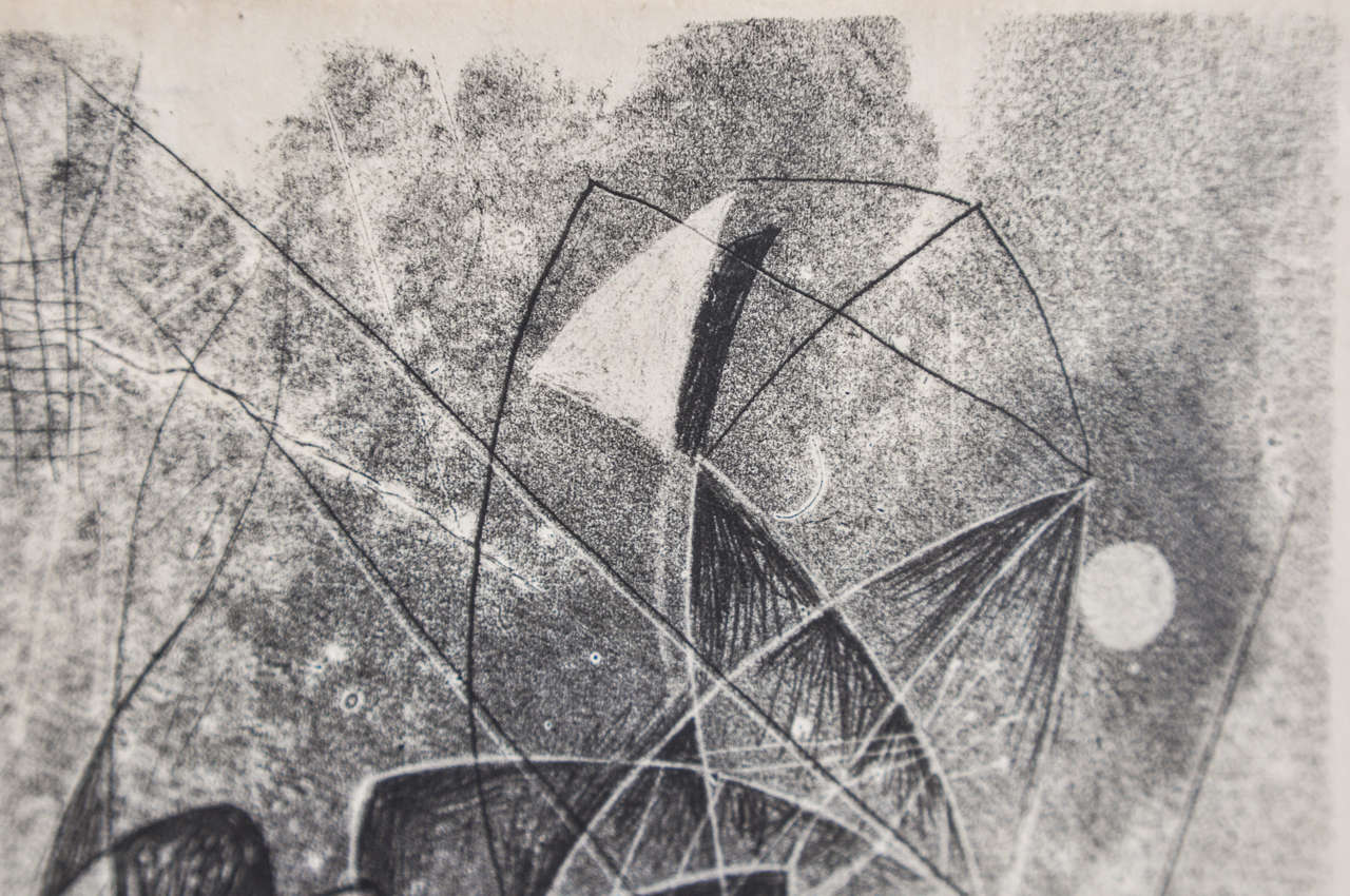 Mid-20th Century 1940s Monotype by Harry Bertoia For Sale