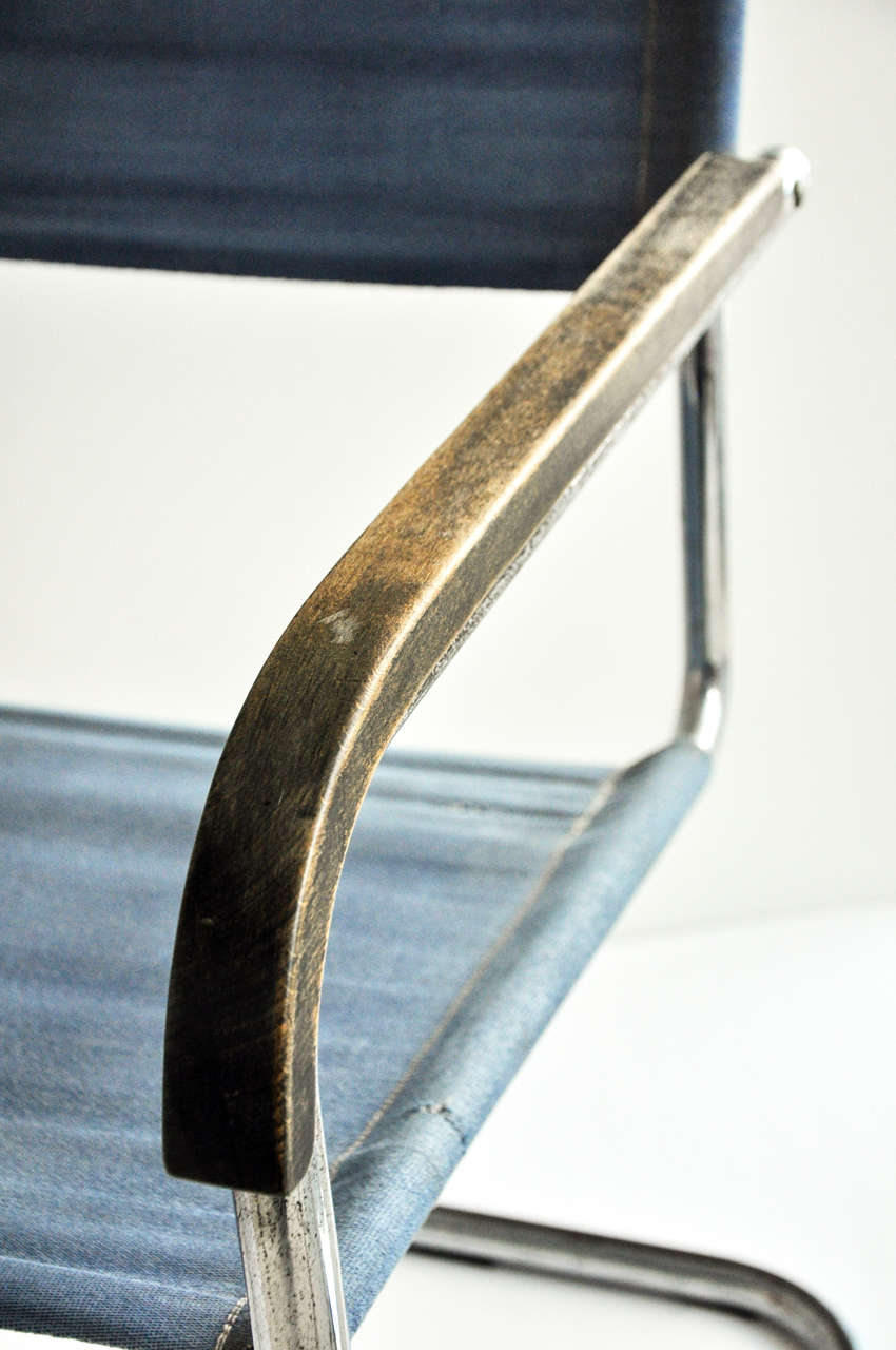 Marcel Breuer Tubular Steel Armchair for Thonet, Bauhaus In Good Condition In Winnetka, IL