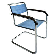 Marcel Breuer Tubular Steel Armchair for Thonet, Bauhaus