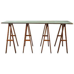 Trestle Table or Console in Old Paint 7