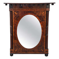 Mirror with Intricate Marquetry Frame, 19th Century, American