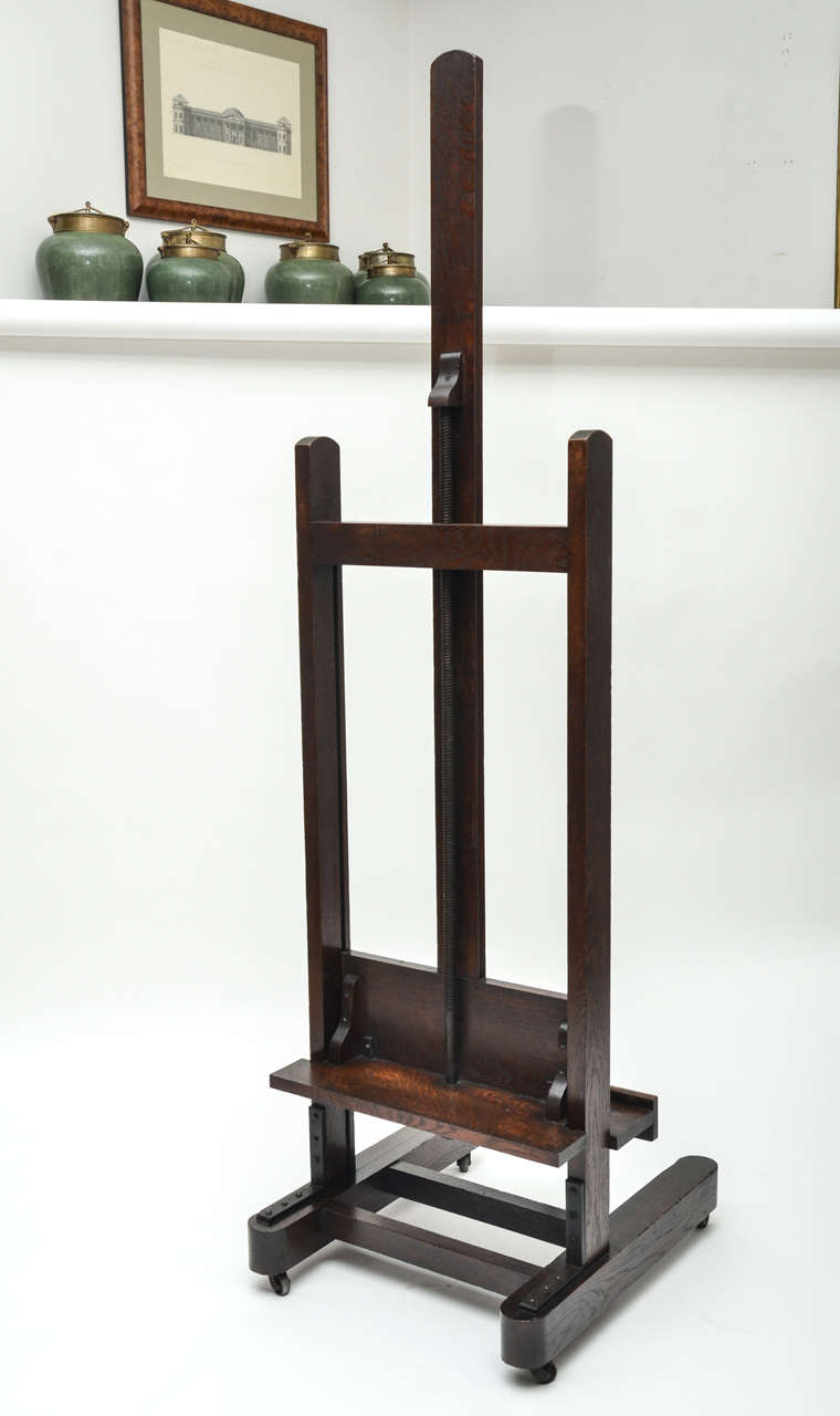19th Century English Oak Artist's Easel, Completely Restored at 1stdibs