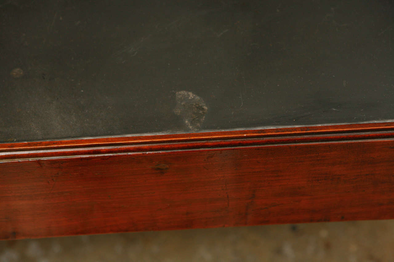 Early 19th Century 19th Century Lavagna Stone Table in Cherrywood with Black Stone Top