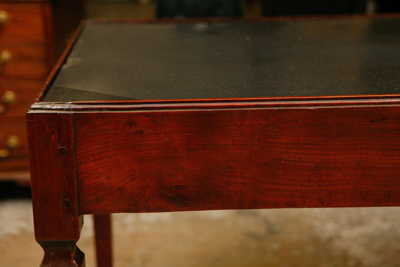 19th Century Lavagna Stone Table in Cherrywood with Black Stone Top 2