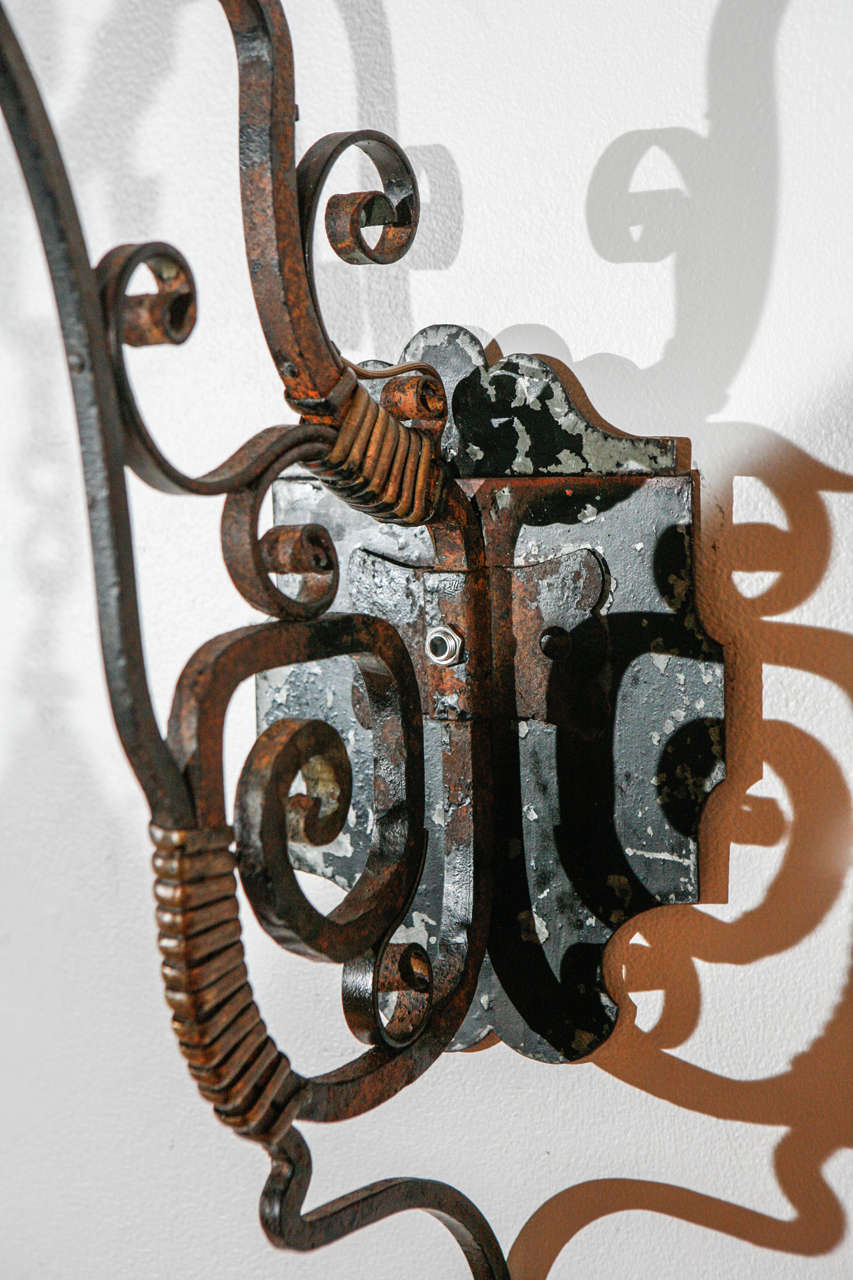 Iron Massive Exterior Sconce For Sale