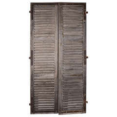 Antique 19 th C wooden shutters from France
