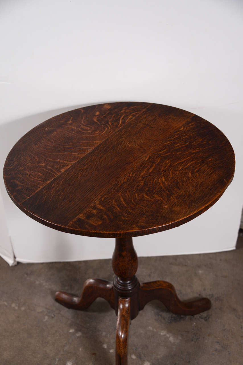 British 19th Century Oak Tilt Top Round Table