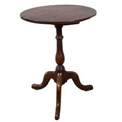 19th Century Oak Tilt Top Round Table