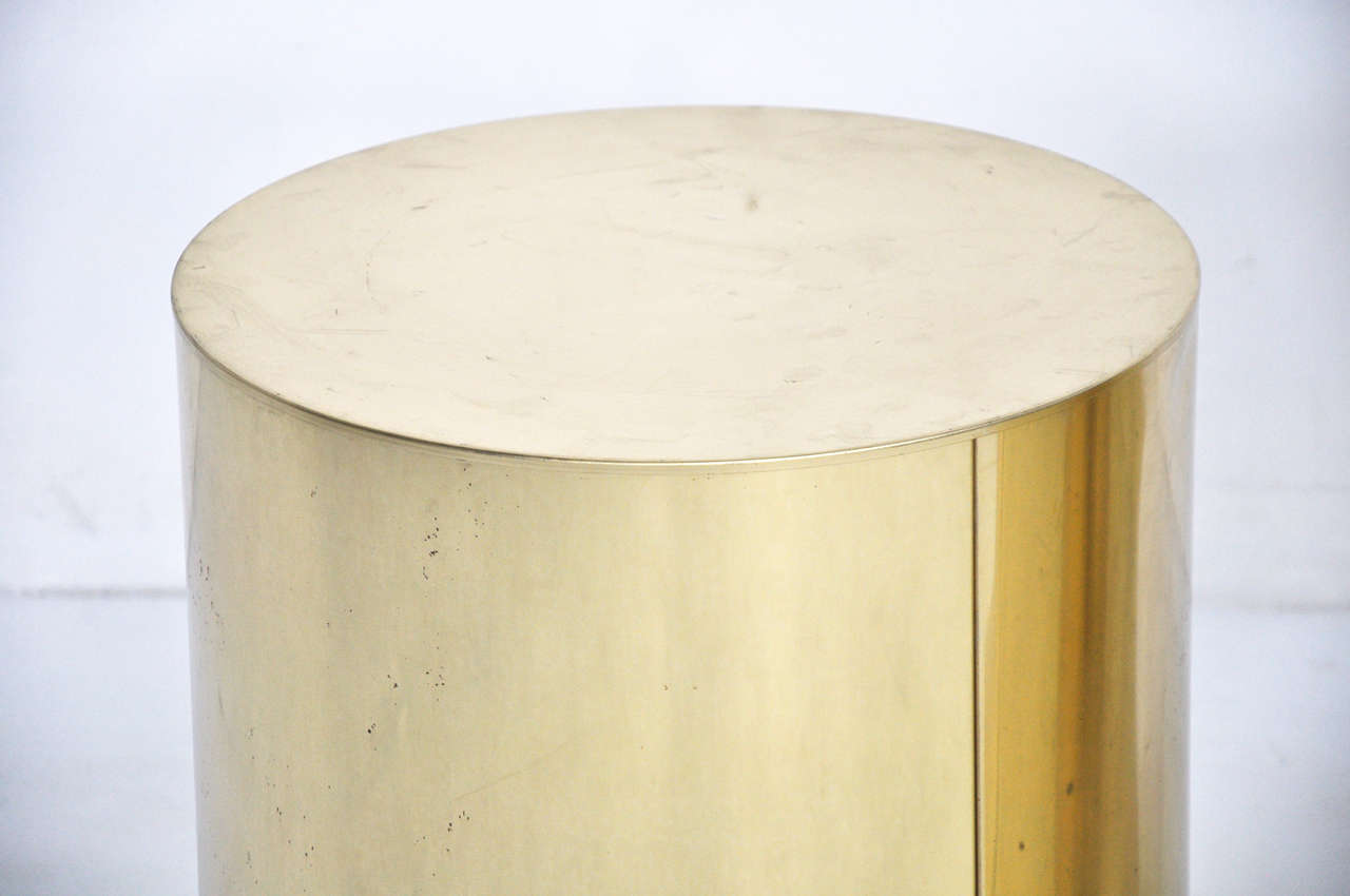 C. Jere Brass Drum End Tables In Good Condition In Chicago, IL