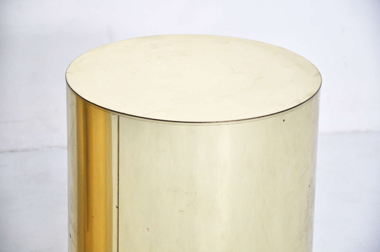 Mid-20th Century C. Jere Brass Drum End Tables