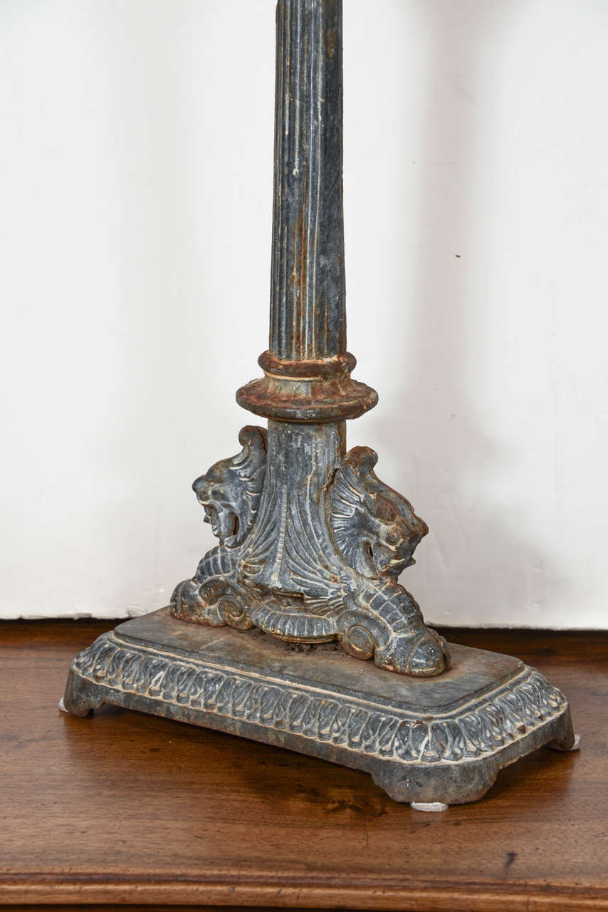 Grand 19th Century Cast Iron Candlesticks 1