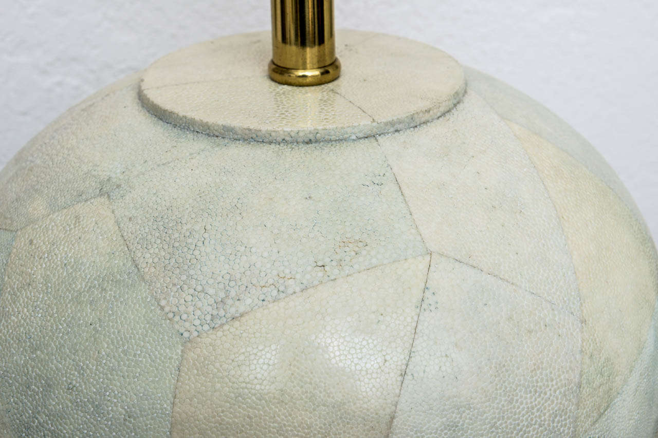 Large-Scale Maitland-Smith Table Lamp in Shagreen and Polished Brass 2