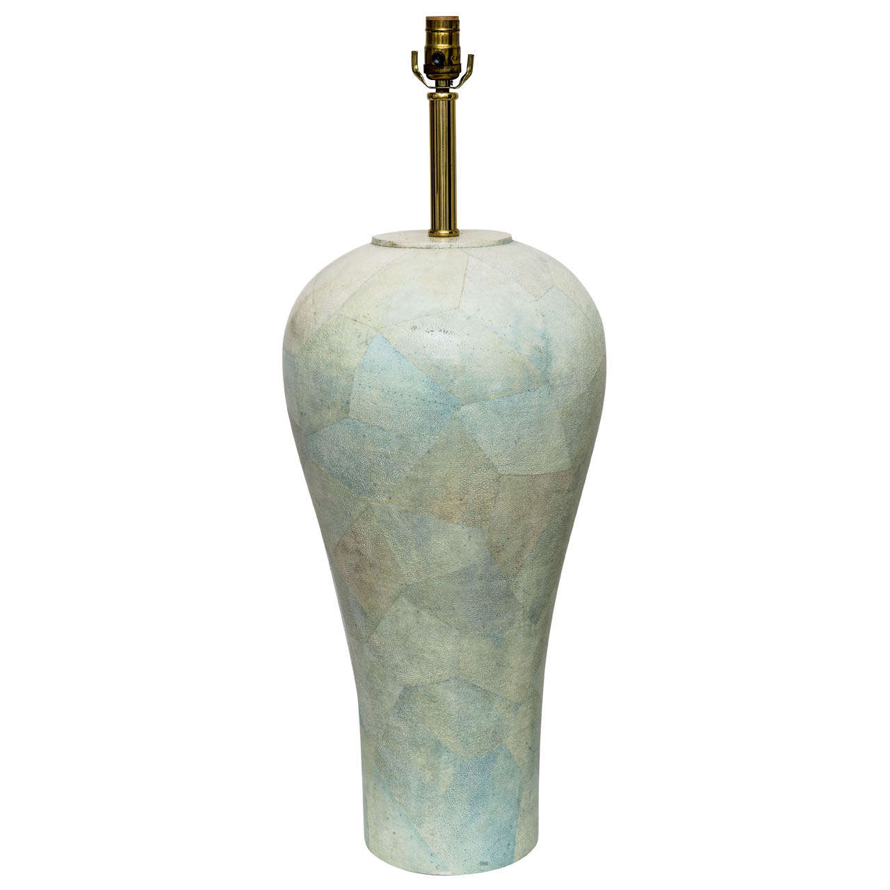 Large-Scale Maitland-Smith Table Lamp in Shagreen and Polished Brass