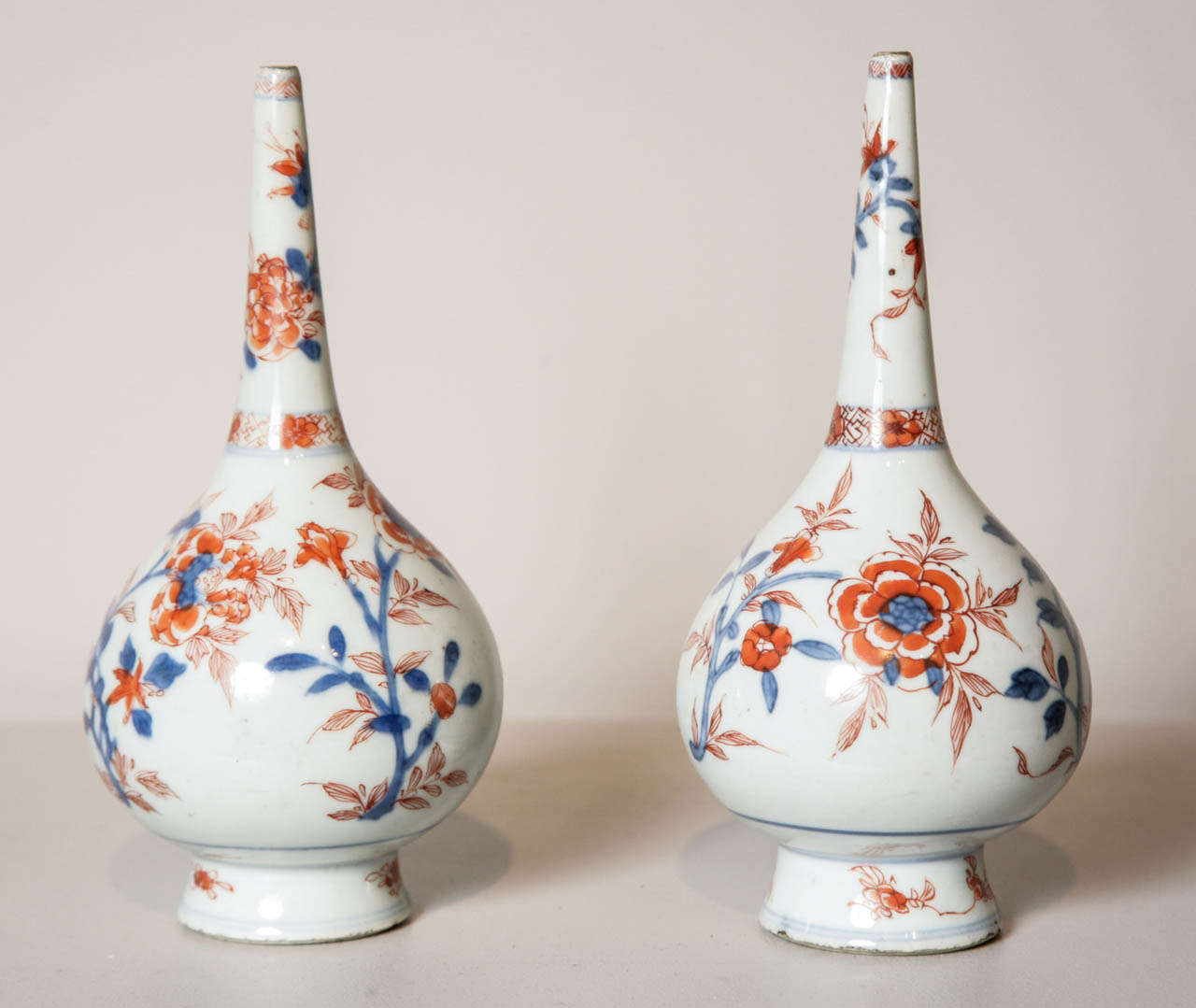 Porcelain Pair of Chinese Imari Rosewater Sprinklers, 18th Century For Sale