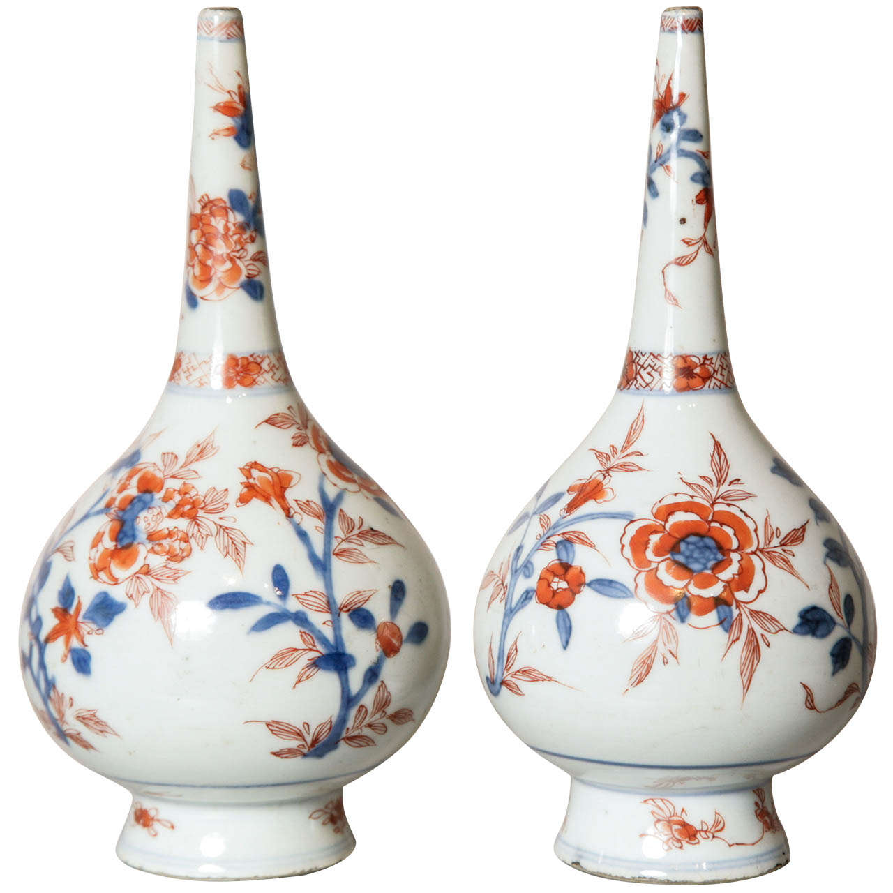 Pair of Chinese Imari Rosewater Sprinklers, 18th Century For Sale