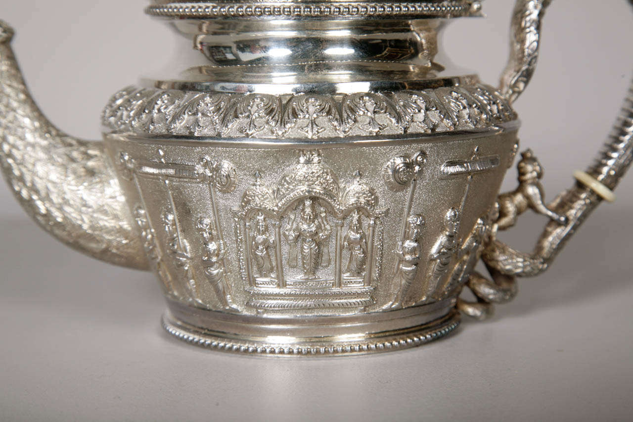 Silver Indian teaset by P. Orr and Sons, Madras, 19th century