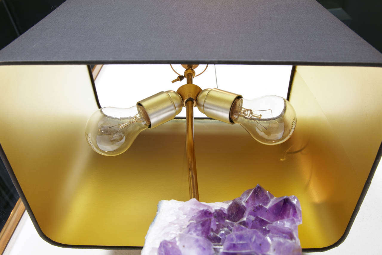 Elegant Pair of Amethyst Table Lamps in the Manner of Willy Daro circa 1970 3