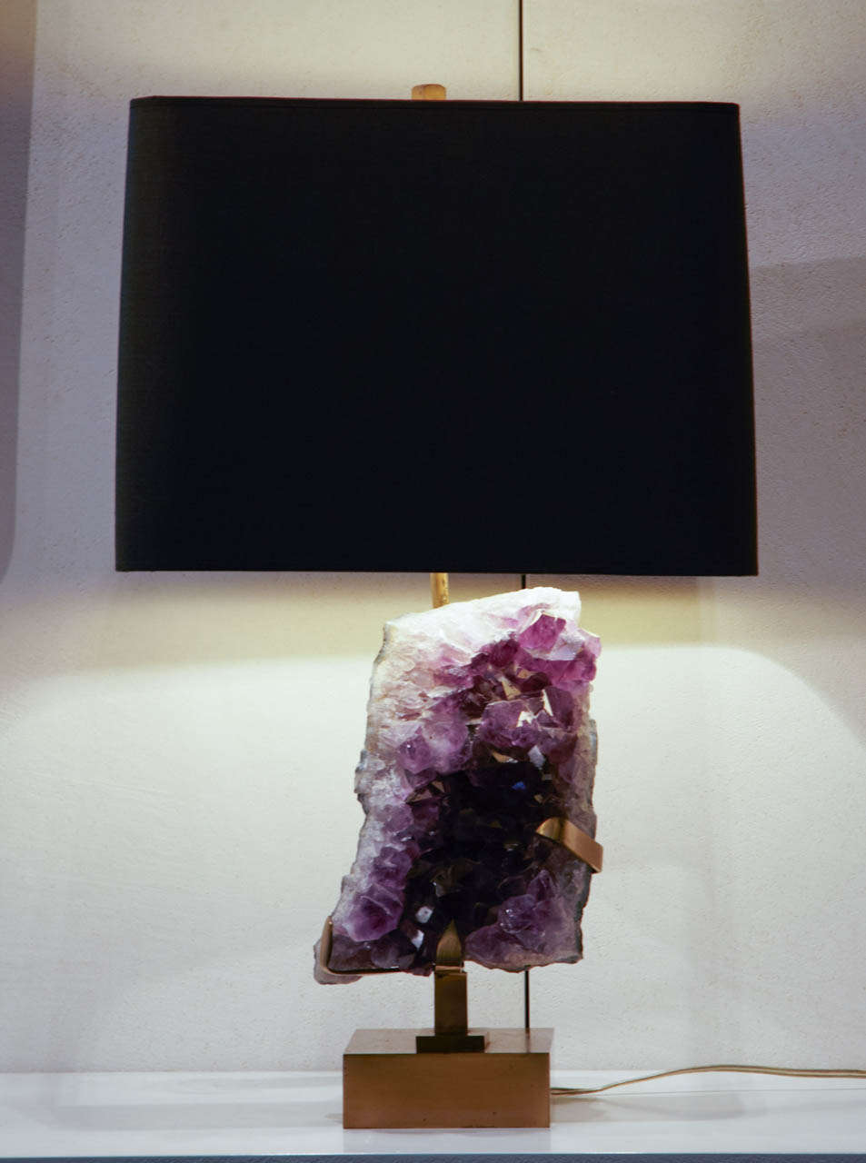 Elegant Pair of Amethyst Table Lamps in the Manner of Willy Daro circa 1970 4