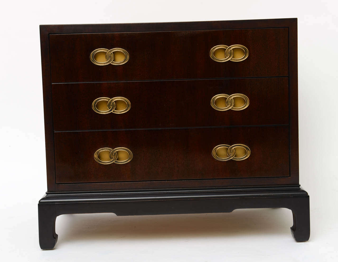 American Fine Henredon Mahogany  Low Three Drawer Dresser