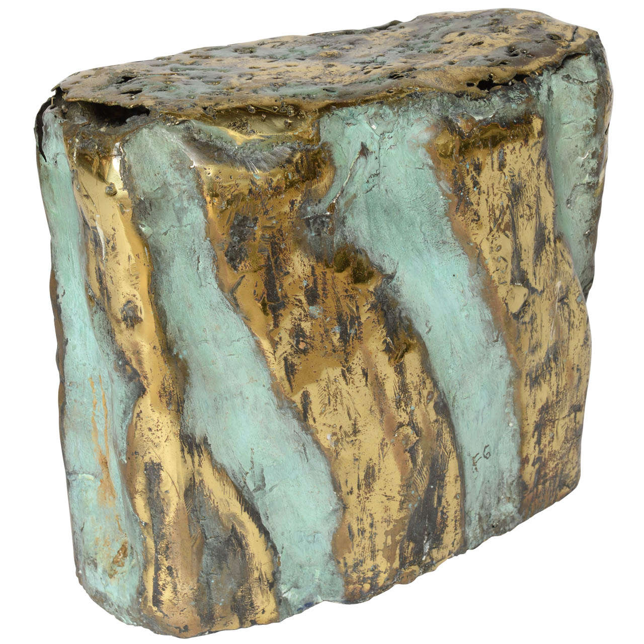 A Brutalist Bronze Sculpture/Stool