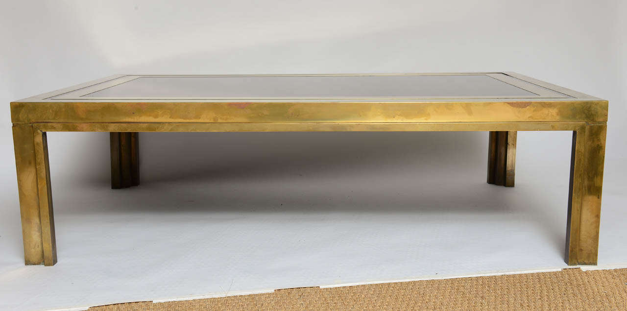 French Romeo Rega Brass and Lacquered Cocktail Table