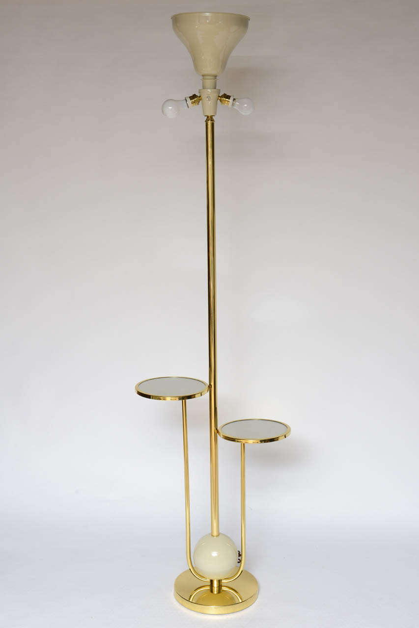 Mid-Century Modern Vintage Tall Italian Tray Floor Lamp Style of Stilnovo