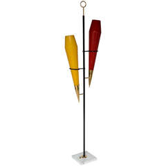 Red & Yellow Glass Floorlamp by Stilnovo