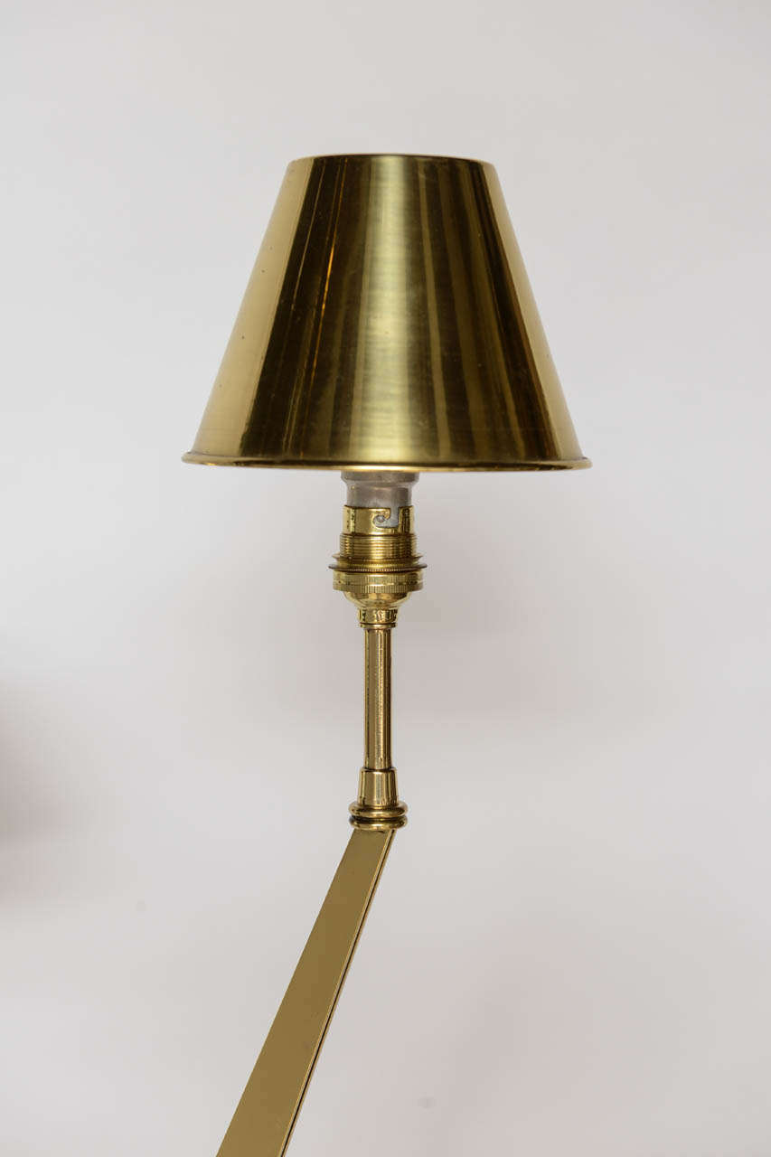 Sculptural Brass 2 Arm Table Lamp For Sale at 1stdibs