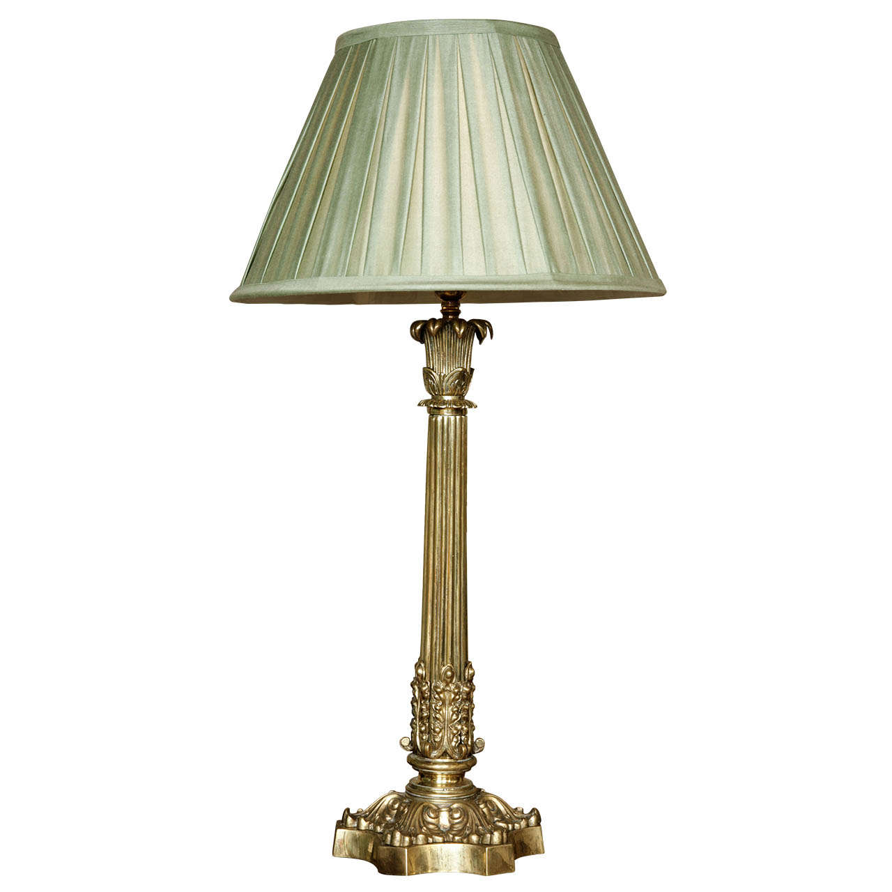 A Regency Brass Column lamp