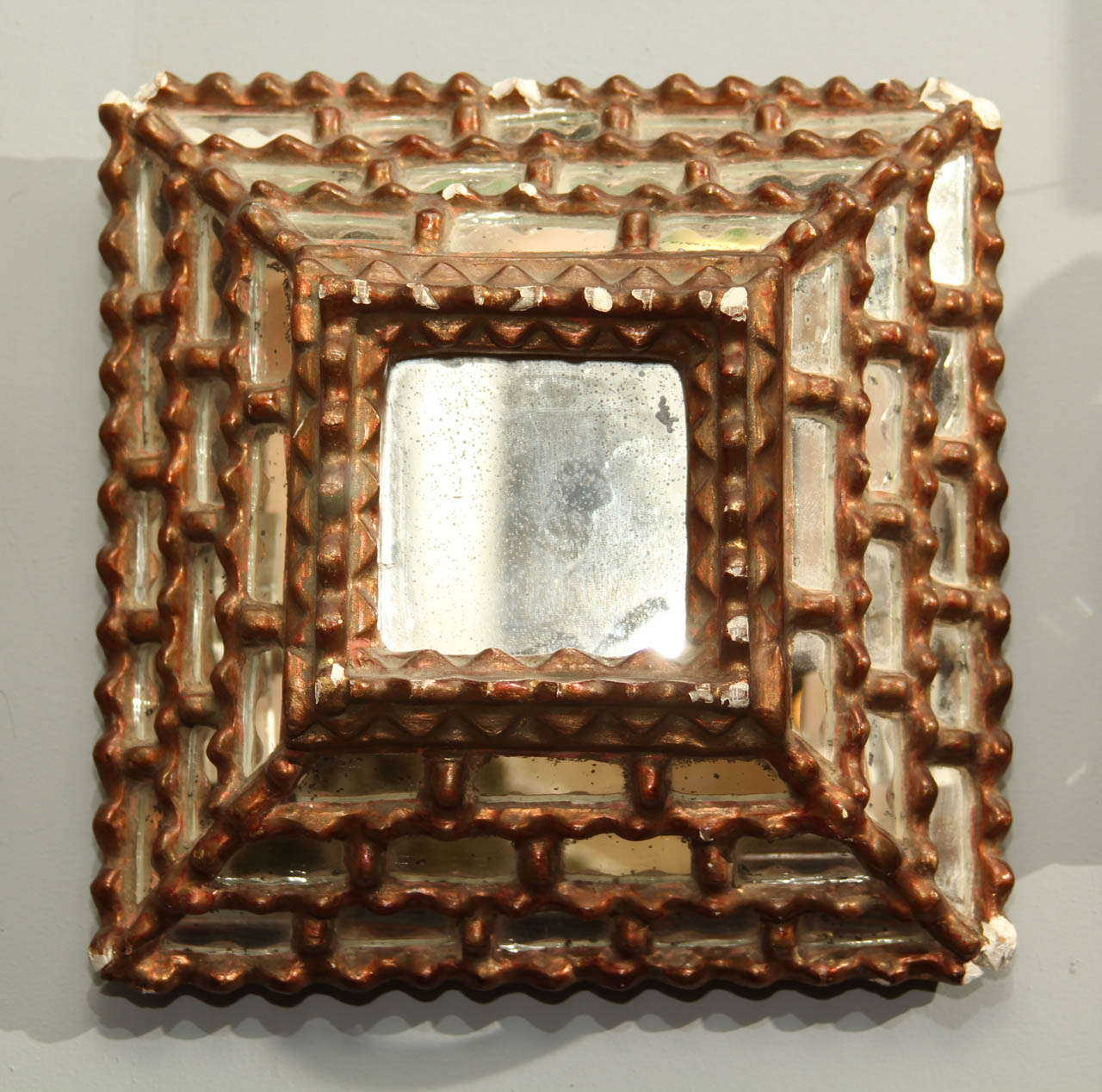 nice small mirror with great patina and wear