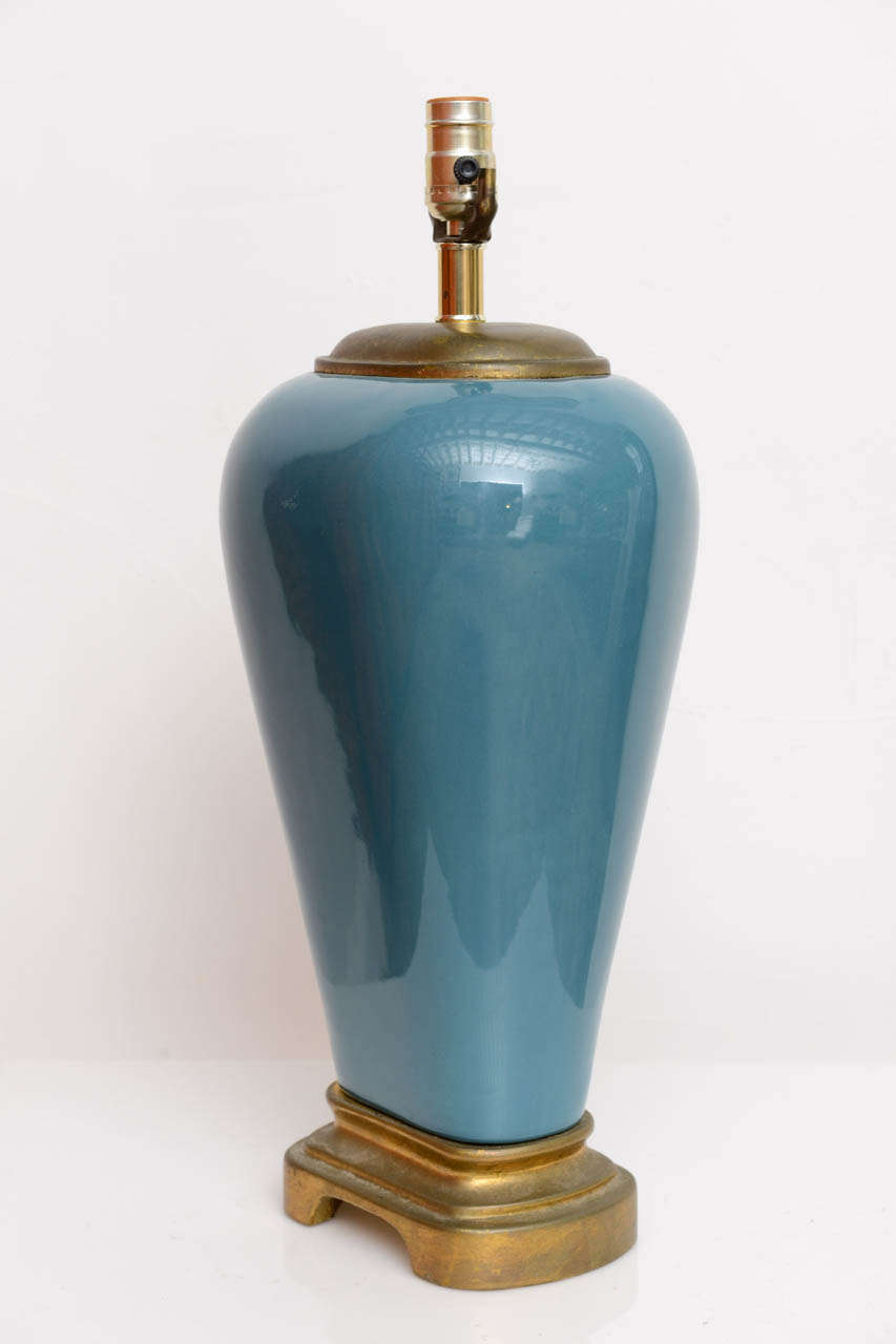 Hollywood Regency Turquoise Ceramic Lamps 5