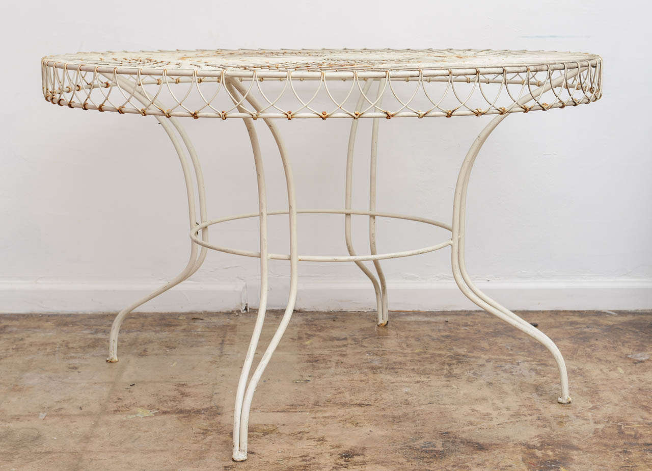 Vintage French 1950,s Patio Outdoor Table and 4 Chairs Set at 1stDibs