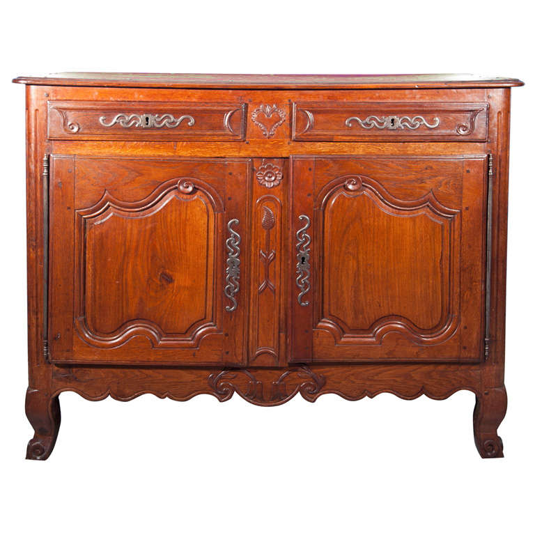 Regal French Louis XV Period Cherrywood Buffet For Sale