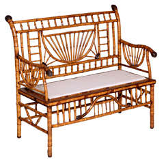 19th Century English Bamboo Bench