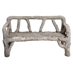 Vintage Faux Bois Garden Bench