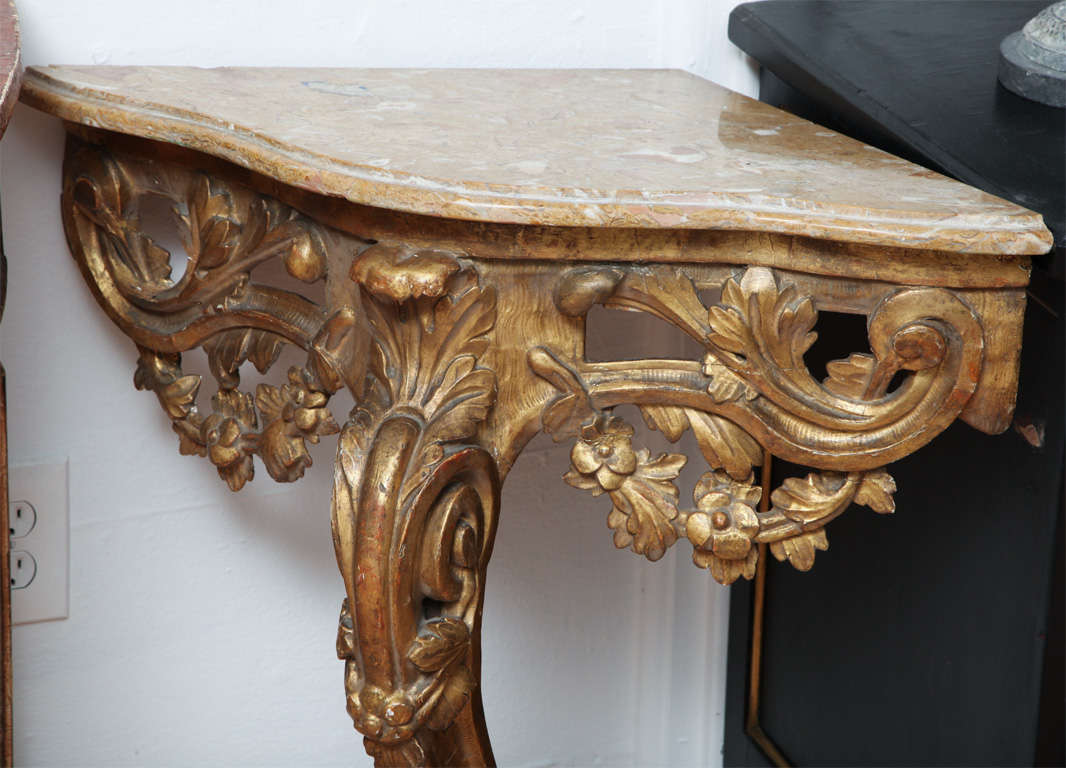 French Pair of Corner Console Tables For Sale