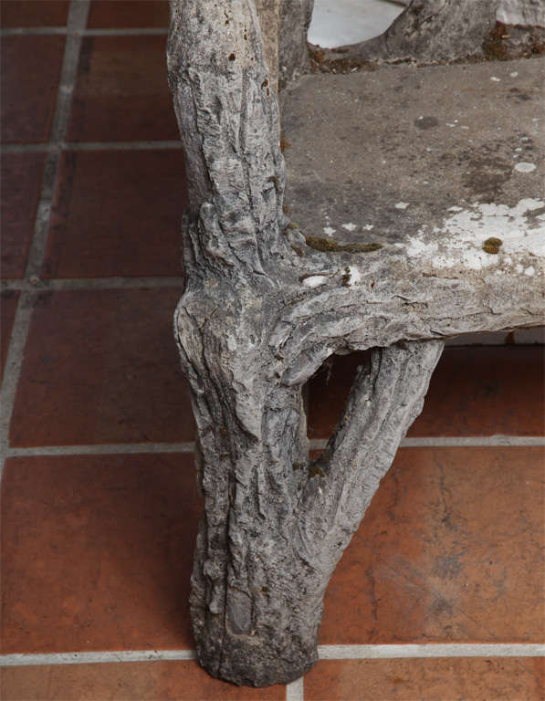 Faux Bois Garden Bench For Sale at 1stdibs