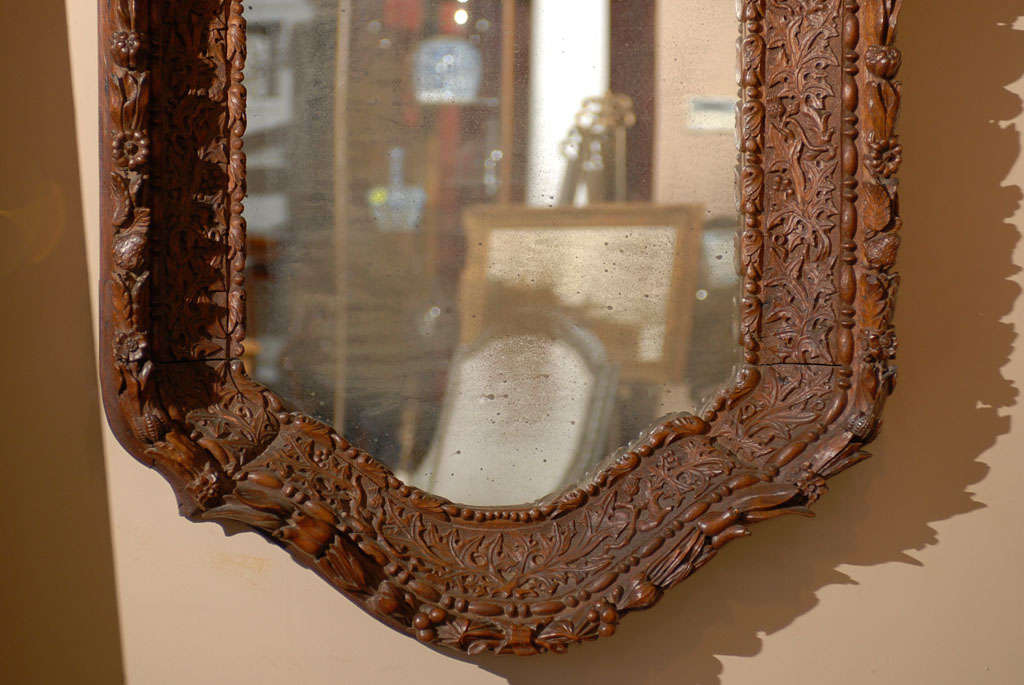 Woodwork 19th Century Black Forest Mirror For Sale