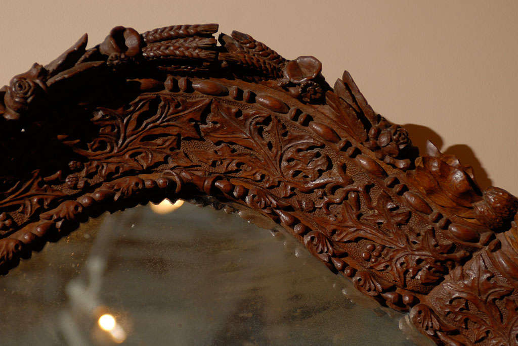 Wood 19th Century Black Forest Mirror For Sale