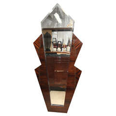French Art Deco Grand Scale Macassar Ebony Mirror