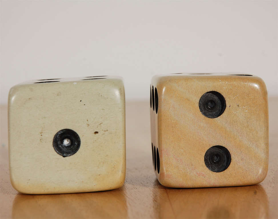 Late 20th Century Pair of Large Marble Dice